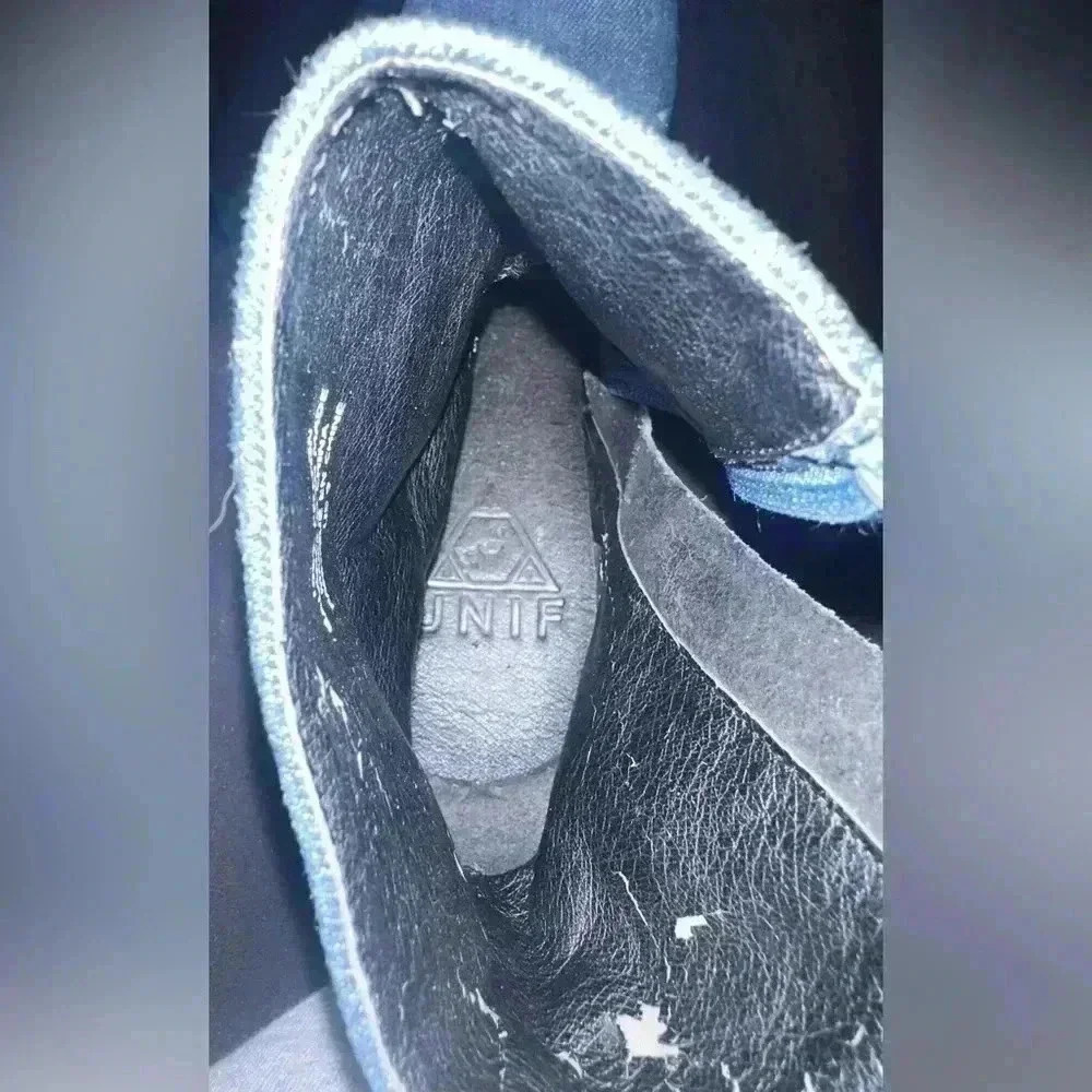 Unif Rare Flame Denim Chunky Platform Block/Ankle… - image 7